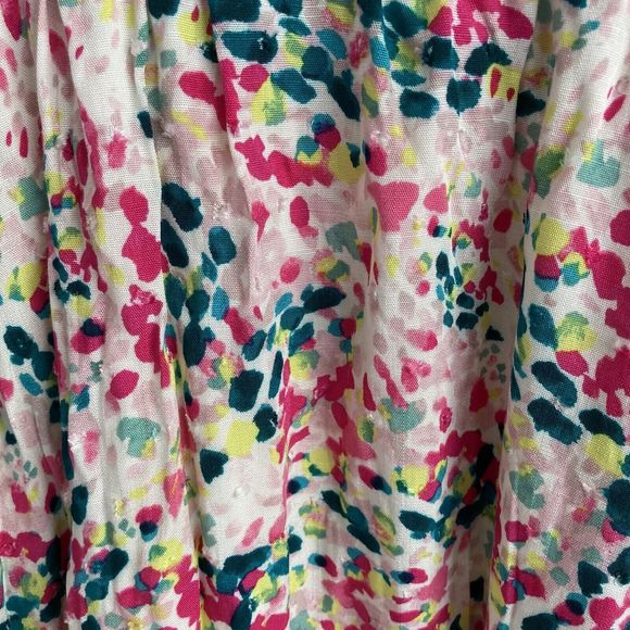 Torrid Womens Plus Mini Dot Dress Colorful Print Size 1X Flutter Sleeve Keyhole - Picture 6 of 12